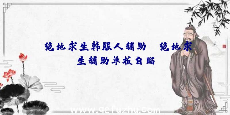 「绝地求生韩服人辅助」|绝地求生辅助单板自瞄